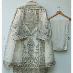 Embellished Floral Design Fabric